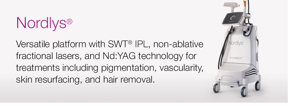 Nordlys&reg; - Versatile platform with SWT&reg; IPL, non-ablative fractional lasers, and Nd:YAG technology for treatments inlcuding pigmentation, vascularity, skin resurfacing, and hair removal.